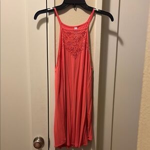 Coral Lace Detail Tank Top